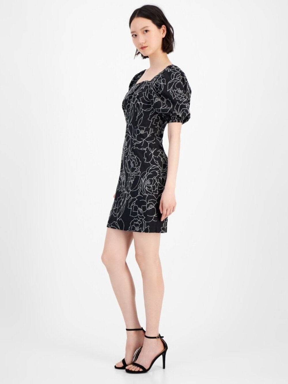 Anne Klein womens Puff Sleeve Midi Dress, Size 0, Black MSRP $139 - Picture 4 of 6